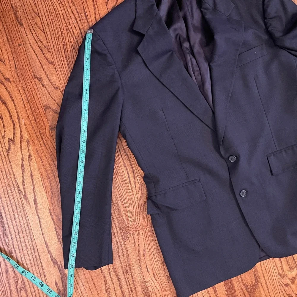 Hertling Blazer Sport Coat Two Button Wool Plaid Career Jacket Size?*check pics*